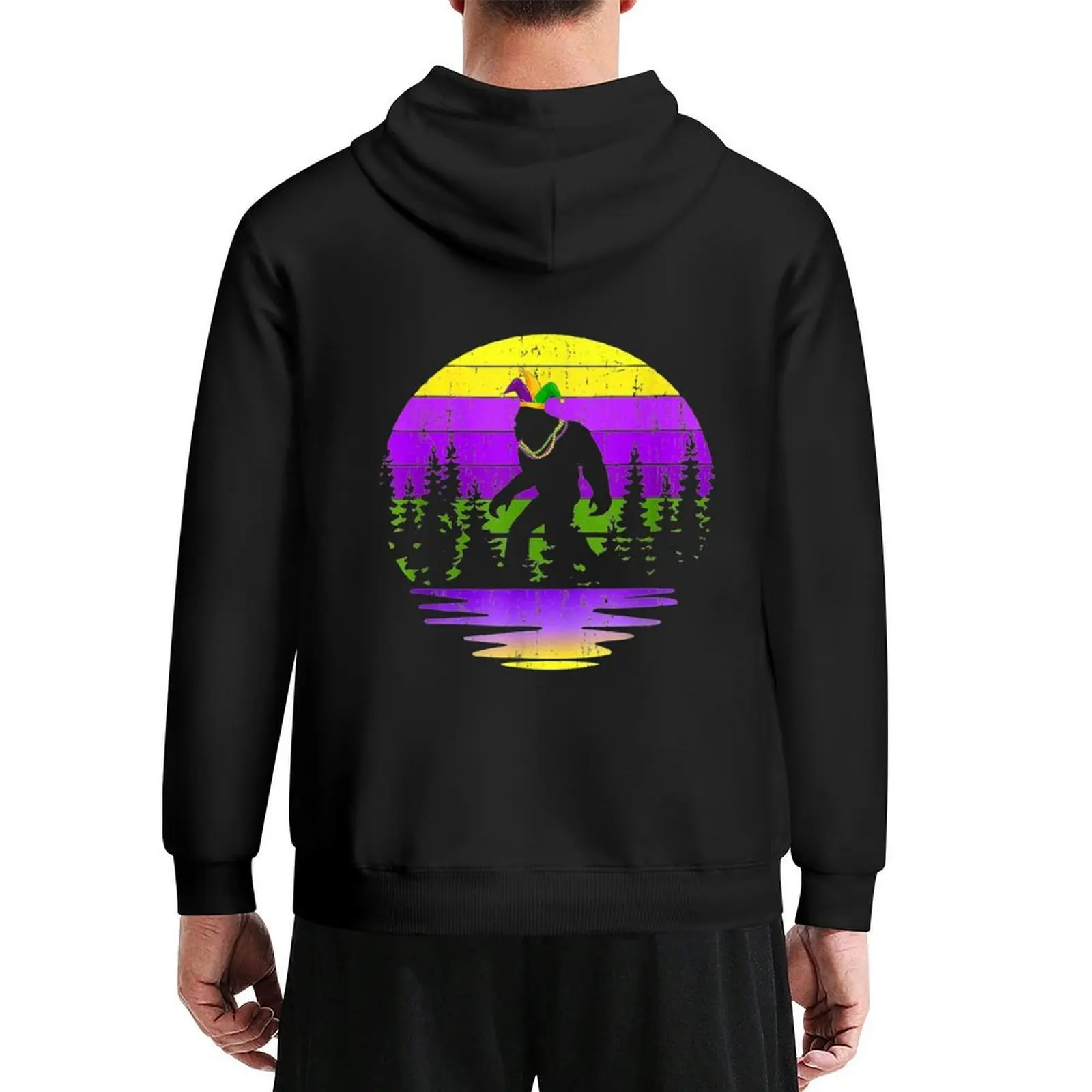 

Bigfoot Lover Costume Happy Mardi Gras Sasquatch Vintage 34 Hoodie winter clothes mens clothes hoodie