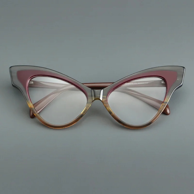 Sheet Metal Eyeglass Frame Retro Cat Eye Women's Eyeglass Frame Fashionable Personaliz Optical Prescription Eyeglass Frame 21115