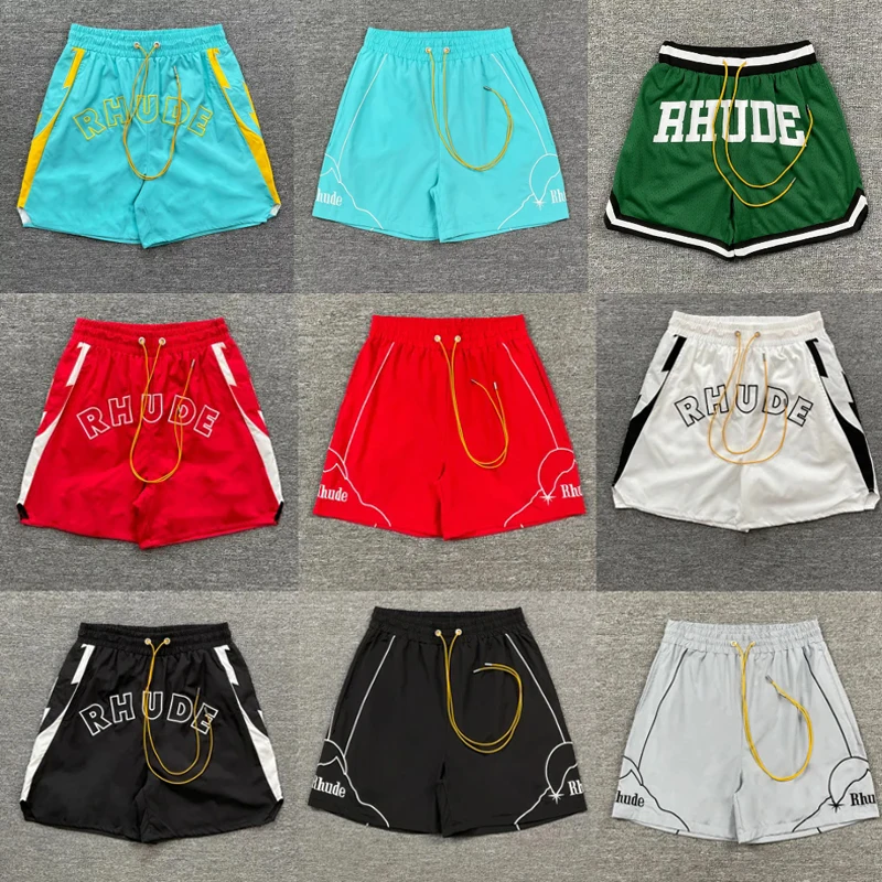 Hip-hop Street Men Women Rhude Casual Shorts High Quality Sports Shorts Breathable Loose Letter Pattern Shorts