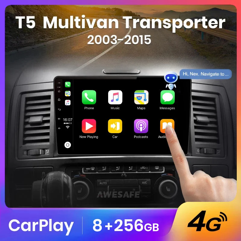 AWESAFE Wireless CarPlay Autoradio for Volkswagen Multivan T5 2003-2015  Car Radio Multimedia Player Android Auto Stereo GPS