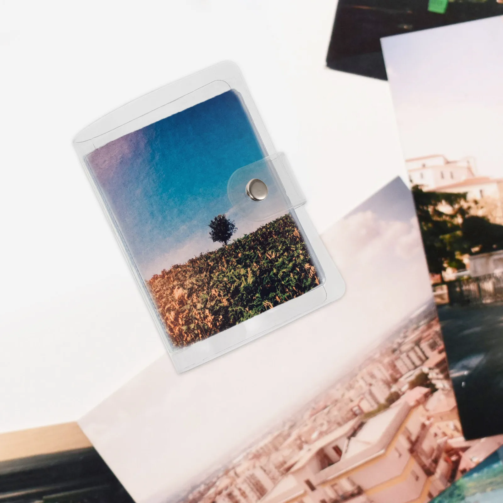 

Mini Photo Album PVC 3 Inch Small Portable Photocard Binder for Kpop Collectors Business Cards Family Photos Clear Pockets Photo