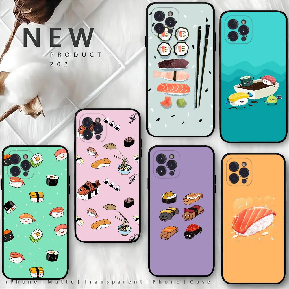 Food Sushi Phone Case For IPhone 16 15 8 7 6 6S Plus X SE XR XS 14 11 12 13 Mini Pro Max Mobile Case