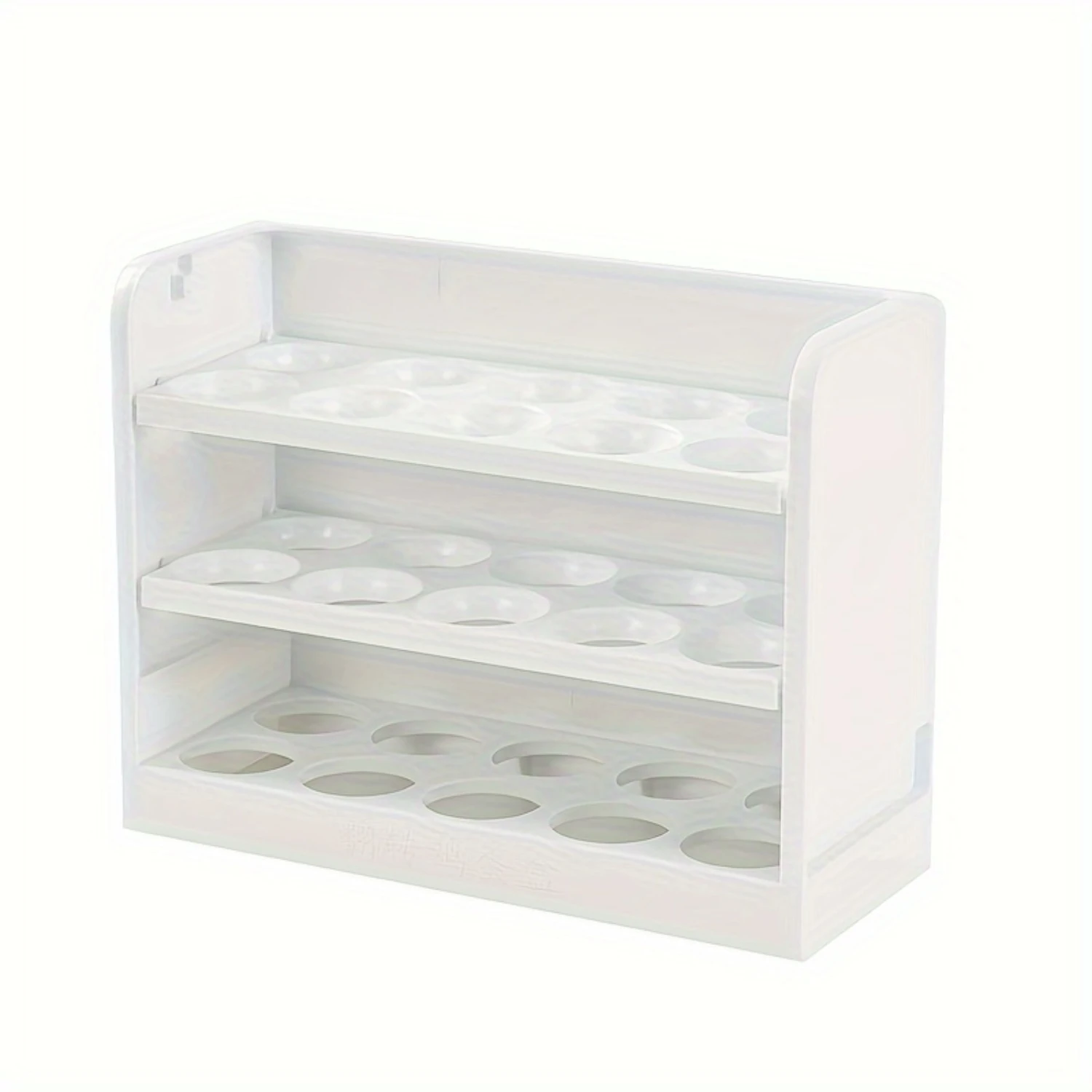 3-Layer Egg Holder for Refrigerator, Large Capacity 30-Cell Egg Tray, Reusable Food Contact Safe  Organizer