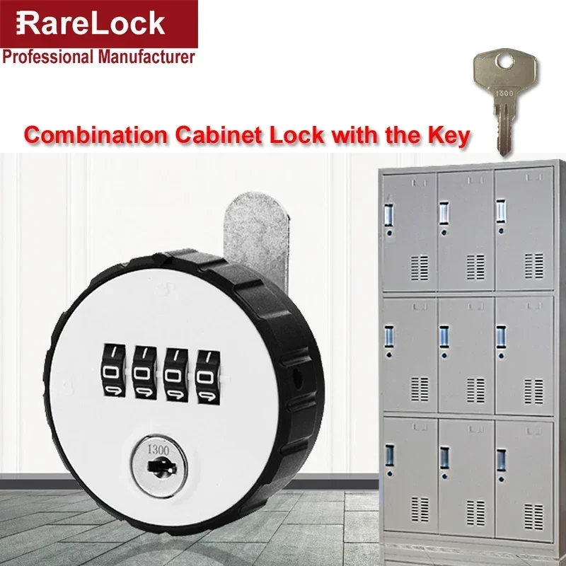 Combination Cabinet Cam Lock 4 Digit Keyless for Drawer Door Gym School Locker with Key Reset Rarelock MS513 H