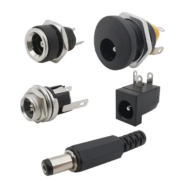 10 sztuk 5.5x2.1mm DC Power męski adapter żeński DC-022 DC-025M DC-005 DC-022B 5.5*2.1mm DC wtyczka zasilania Jack złącze wtykowe