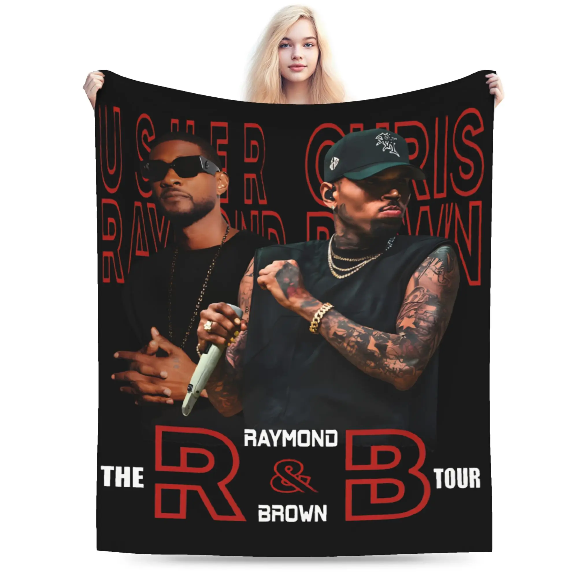 Chris Brown And Usher The Rb Tour Blanket Quality Warm Soft Raymond And Brown Bedding Throws Winter Girls Boys Bedroom Bedspread