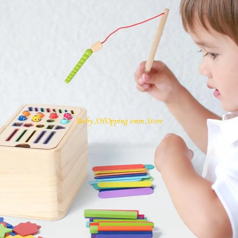 23GD 다채롭고 내구성있는 목재 모양 분류 상자 아기의 초기 학습 및 감각 놀이에 이상적입니다.