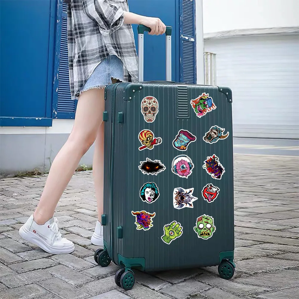 50 pezzi Horror Graffiti Terrore Teschio Serie Adesivi fai da te Laptop Chitarra Casco Bagagli Skateboard Adesivo per auto