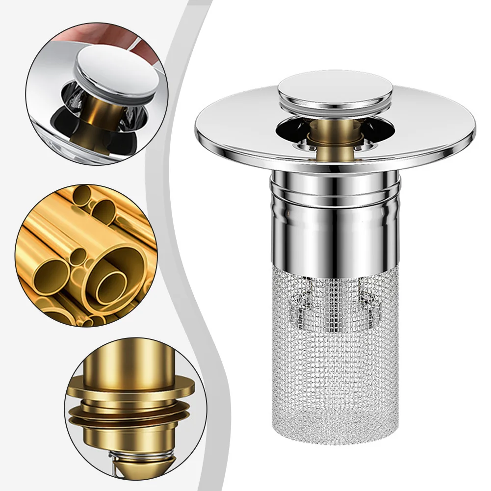 Floor Drain Filter Washbasin Plug Anti Odor Pop-Up Bounce Core Basin Stopper Hair Catcher Shower Sink Strainer