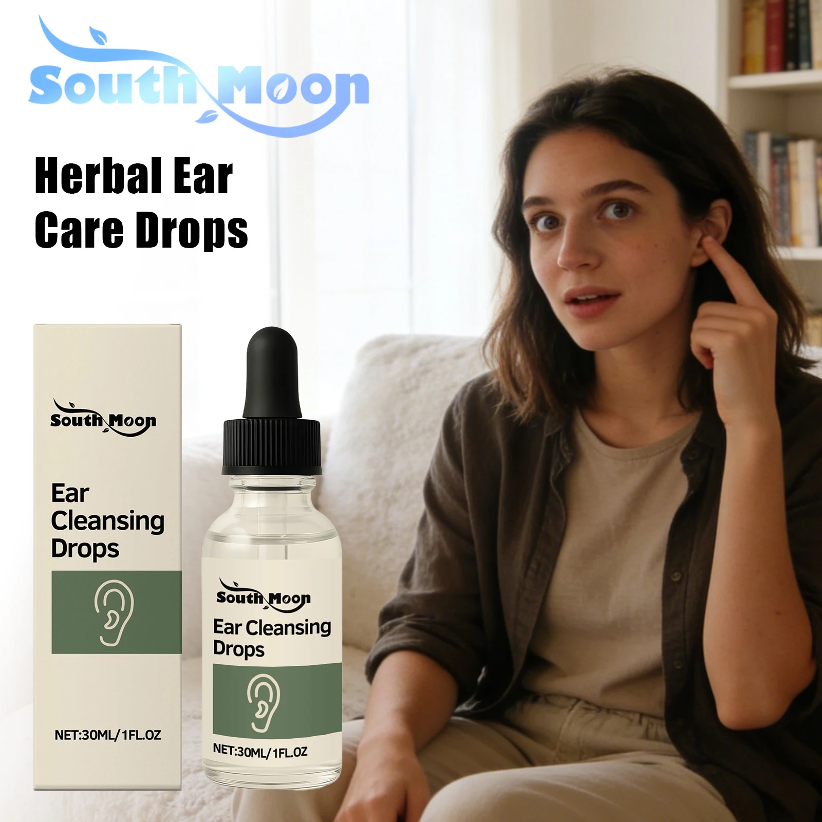 South Moon Ohrreinigungstropfen halten sauber. Lösen Sie Ohrenschmalz. Reduzieren Sie Beschwerden. Verbessern Sie die Hören. Halten Sie die innere Gesundheit. Ohrenpflegeflüssigkeit