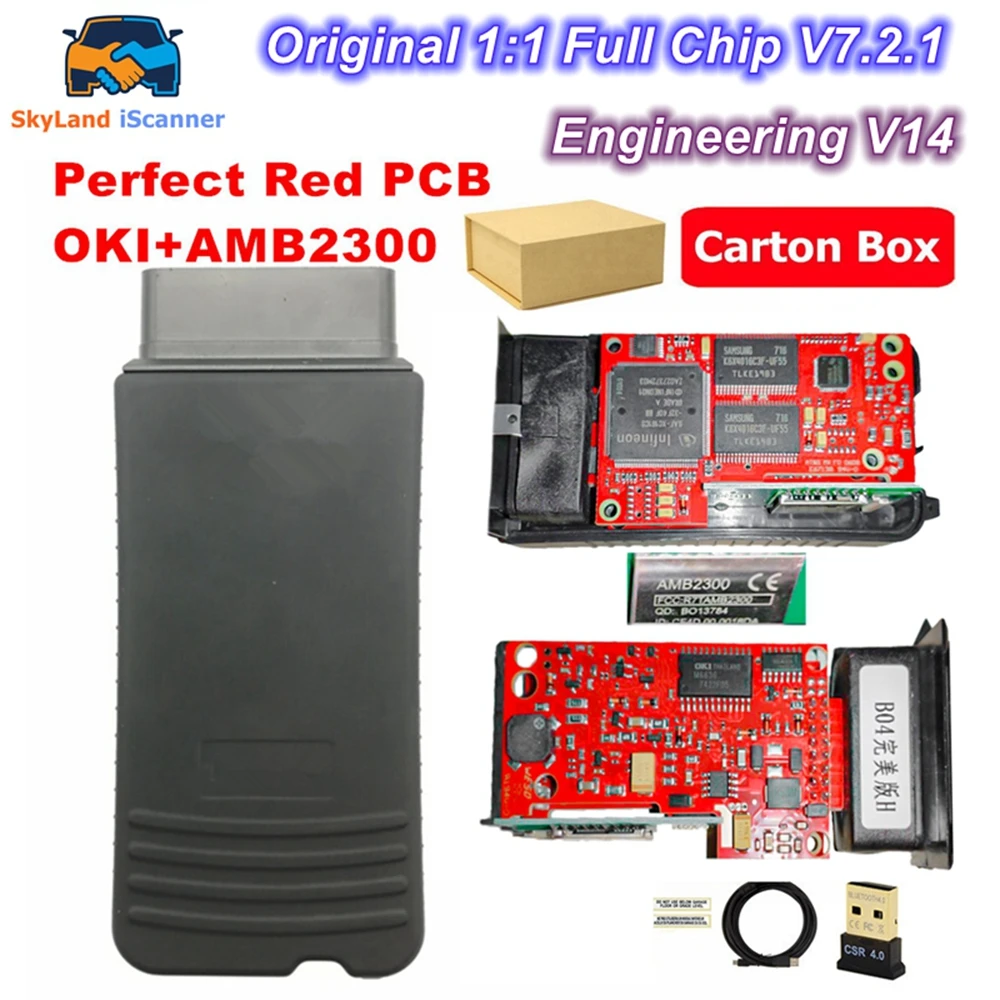 2026 Newest Original OKI 5054A V7.2.1 BT AMB2300 Red/Green PCB 5054 Full Chip Support UDS 5054A Car Diagnostic Tool For AUDI/VW