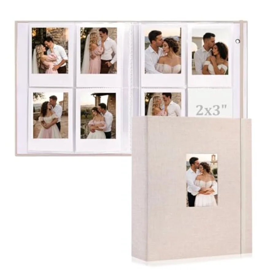 2 Pack Photo Album 2x3 Inch, 208 Photos Polaroid Photo Album, Linen Hardcover Polaroid Mini Book for Fujifilm Instax Mini 11 9