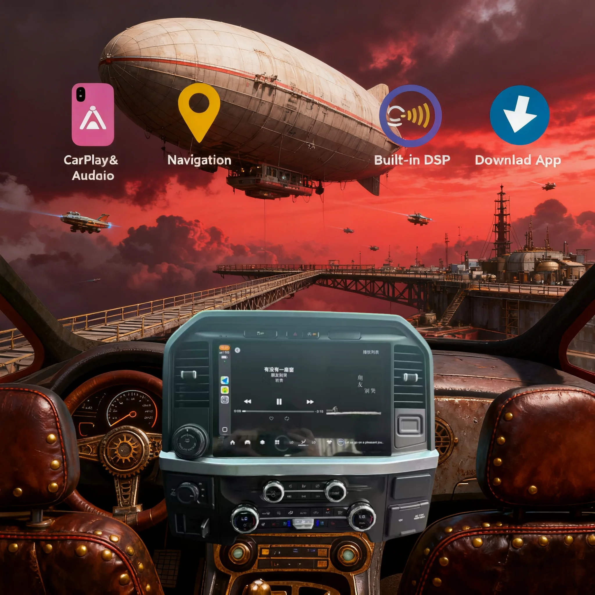 

13,3-дюймовый Android 14 беспроводной автомобильный радиоприемник Carplay для Ford F150 2015 2016 2017-2021 GPS-навигация стерео мультимедийный плеер головное устройство
