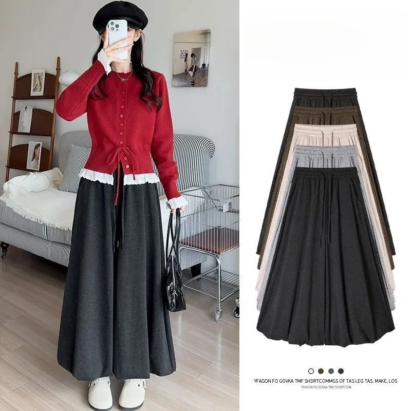 

Slimming High Waist Straight Leg Pants Women's Casual Wide Leg Flower Bud Skirt Pants Spring Autumn New Style plus Size