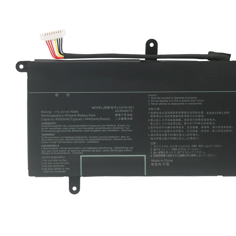 True capacity C41N1901 70WH Laptop Battery For ASUS ZenBook Duo UX481FA UX481FL UX481F UX481FLY UX4000F UX4000FL 0B200-03520000