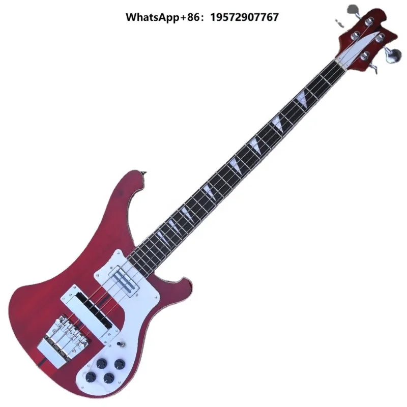 red Bass Guitar 4 Strings Electric Bass Guitar Custom Made Bass