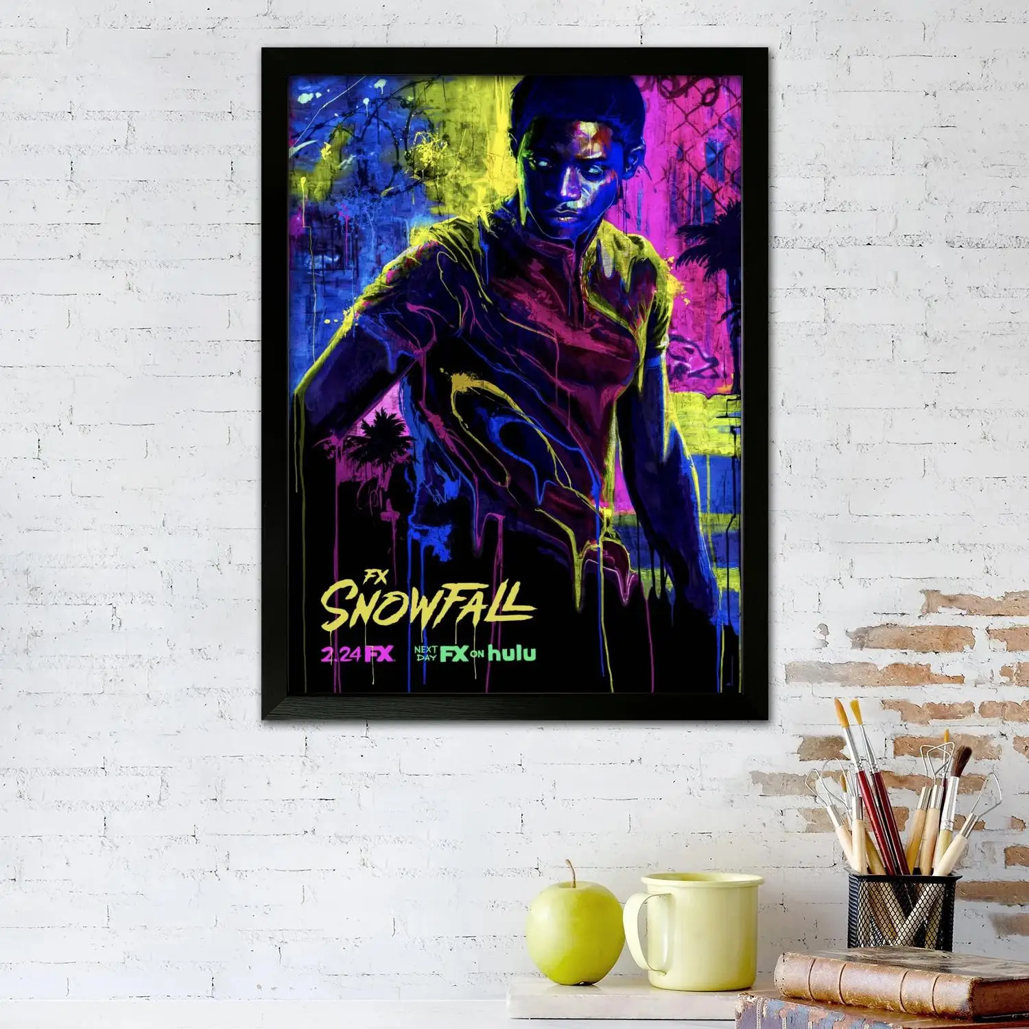 ملصق فني من قماش تساقط الثلوج، لوحة فنية جدارية، طباعة صور، عائلة حديثة، ديكور غرفة النوم، ملصقات، لوحة زخرفية