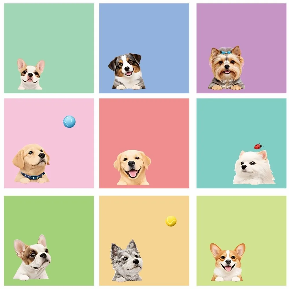 9pcs Set Fun Macaron Style Cartoon Sticky Notes Random Patterns Sticky Backing Animal Memo Pads Small Notepads Student