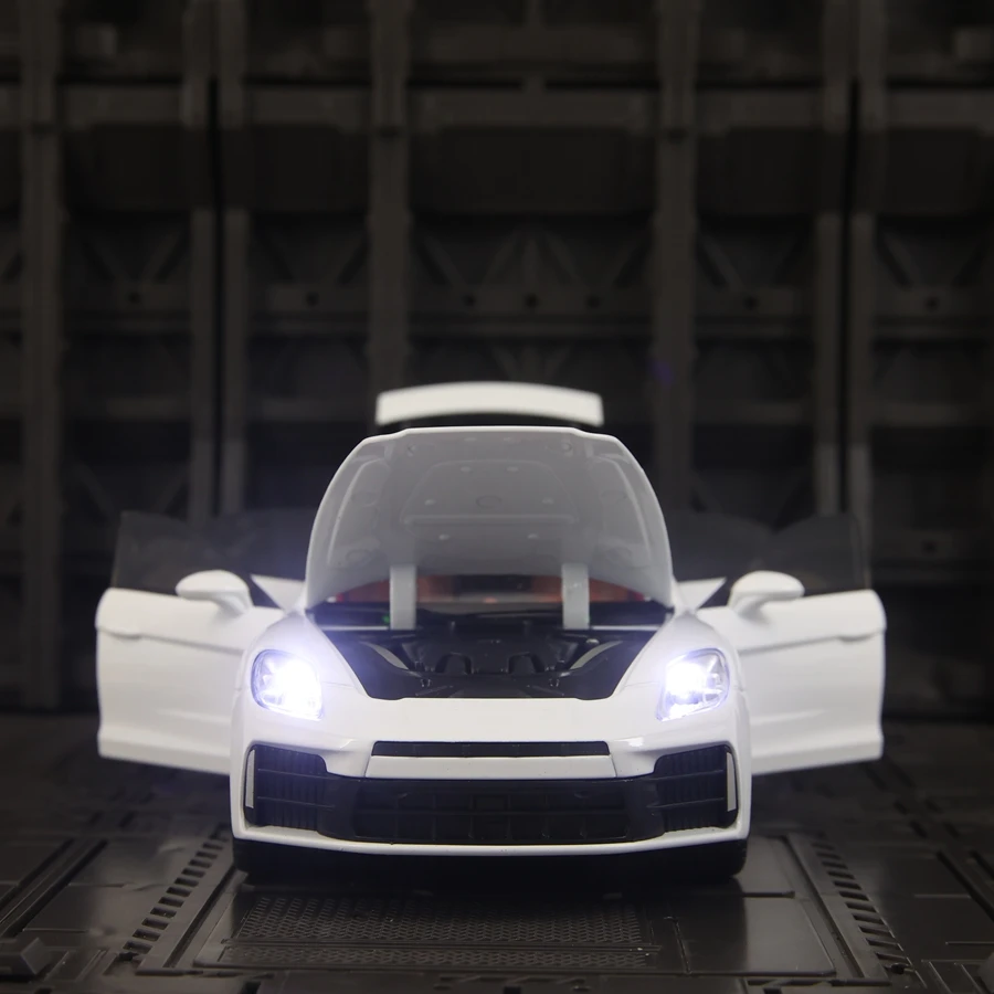 Simulación 1:24, colección de adornos de modelo de coche de aleación Porsche Panamera, puertas y capó del motor, el maletero se puede abrir