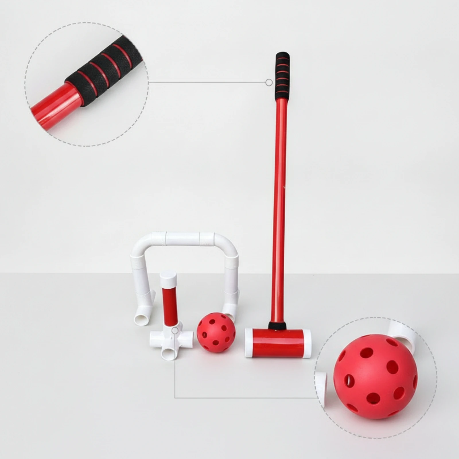 Gate Ball Set Sturdy Croquet Set with Mallet Sports Toy Impact-Resistant Comfortable for Children, Backyard, Playroom