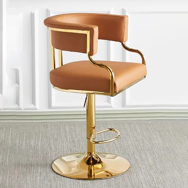 

Waiting Gold Bar Stool Barber Salon Office Library Luxury Square Bar Stool Swivel Lounge Sillas Para Comedor Counter Furniture