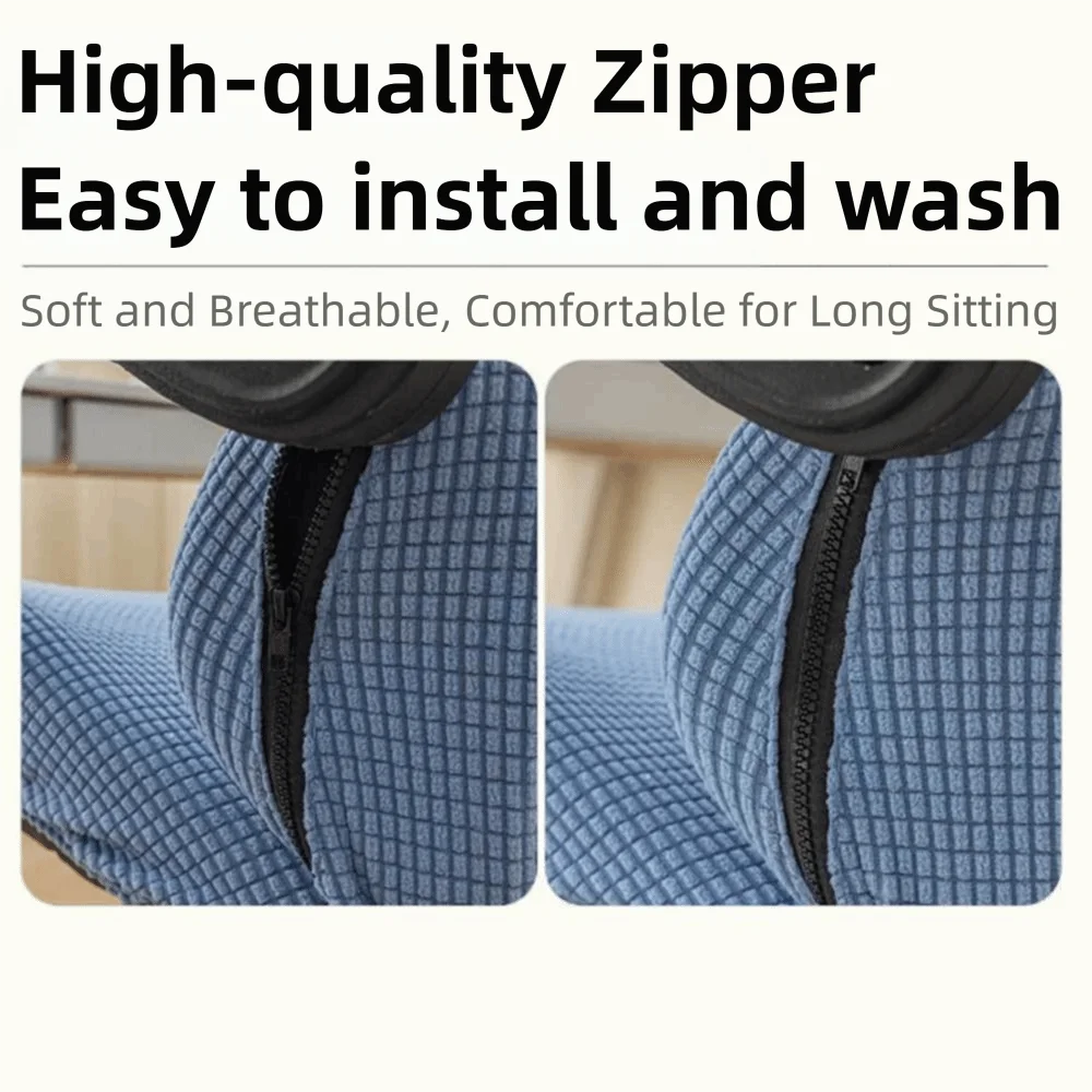 Solid Color Gaming Chair Cover Elastic Dustproof Computer Chair Cover Stretchable Polyester Chair Seat Slipcovers Armchair
