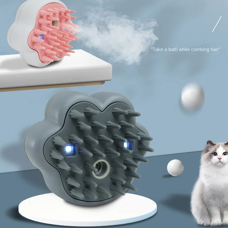 Katzen klauen form Dampf hunde bürste 3 in 1 elektrisches Spray Katzen haar bürsten für Haustier