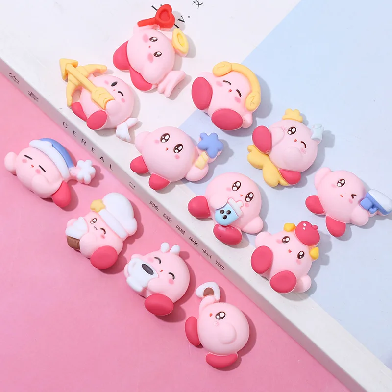 

10-50Pcs Kawaii ice cream Kirby Series Resin Scrapbook Diy Miniature Ornament Accessories 3D stickers Gifts Scrapbooking