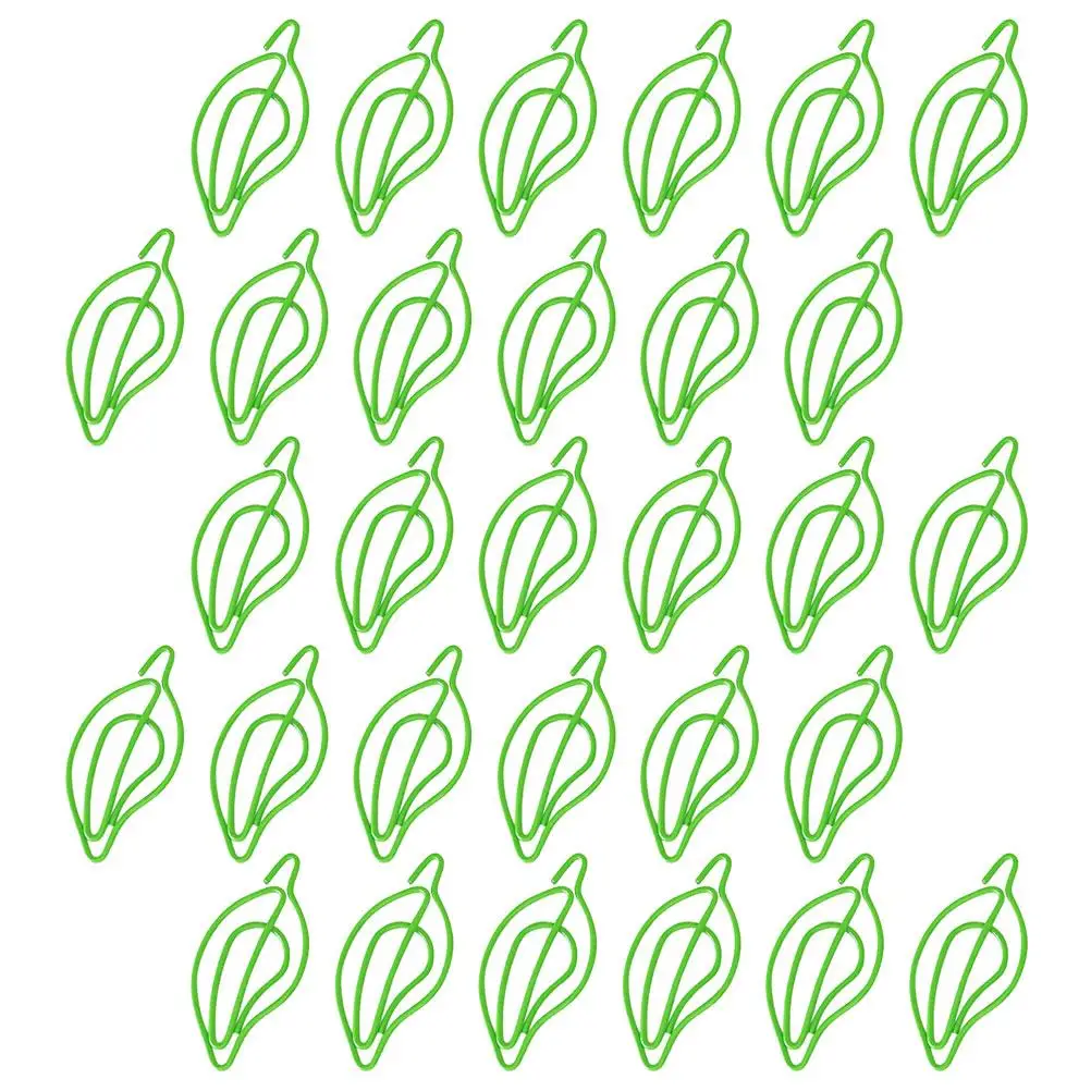 30 Pcs Shaped Paper Clip Tiny Clips Clamp Fun Metal Green Small for Document File