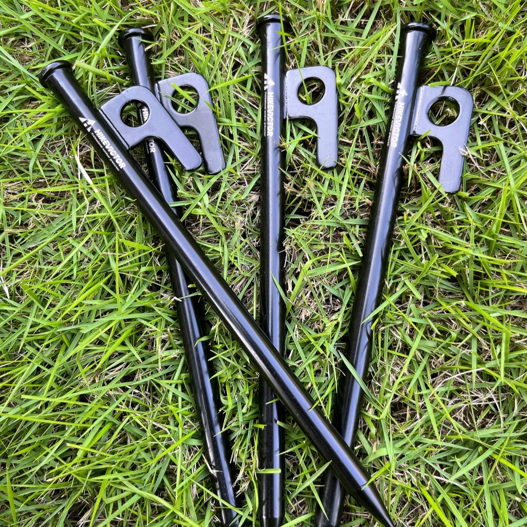 Hikevictor 4Pcs/8 Inch Outdoor Tent Nail Pegs Heavy Duty Steel Tent Stakes for Camping Canopy Markiza Namiot Camping Ground Na