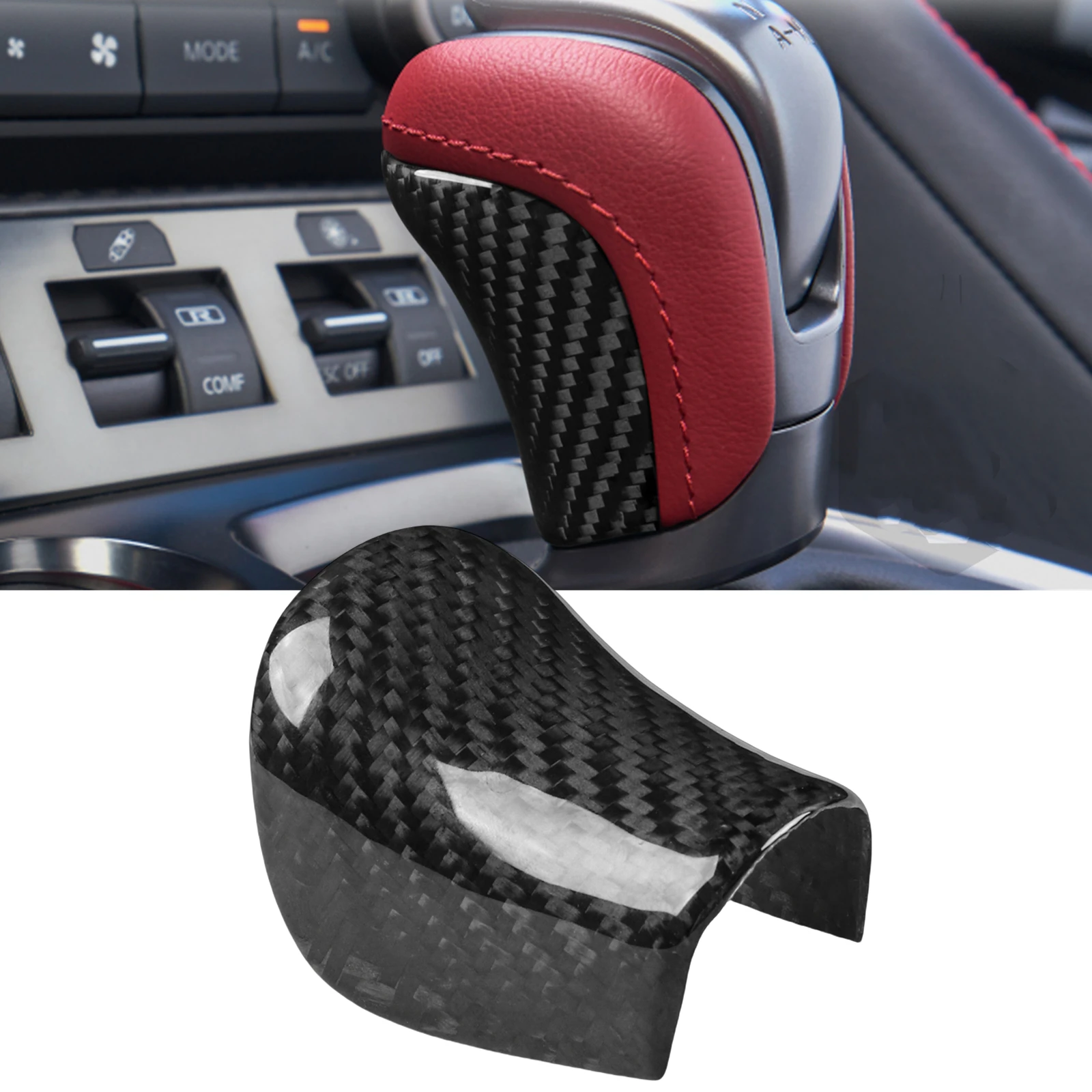 

Real Carbon Fiber Interior Center Console Gear Shift Head Knob Cover Cap Trim For Nissan GTR GT-R R35 2017-2022 Coupe 2-Door