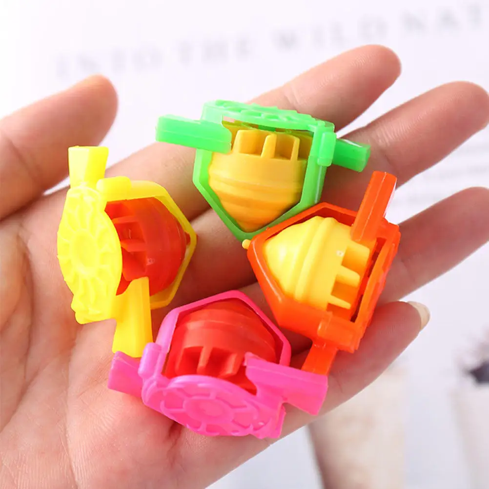 20Pcs Kids Spinning-Top Set Whistle Shape Bright Colors Safe Rounded Plastic Peg-Tops Enhance Hand Eye Coordination Learning Fun