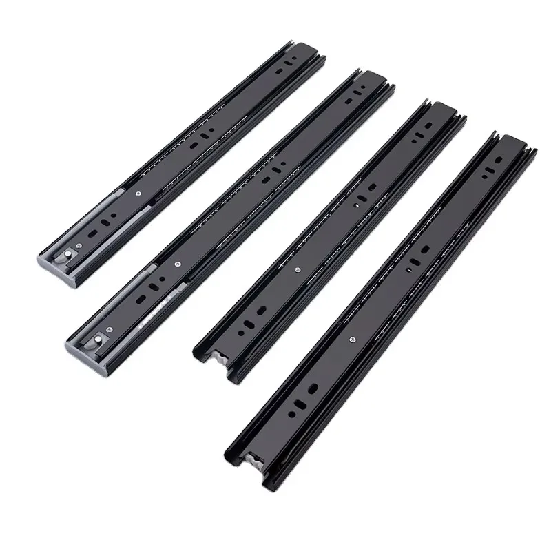 45Mm Ball Bearing Drawer Slide 3 Fold Full Extension Soft Close Drawer Slide Hardware Furniture