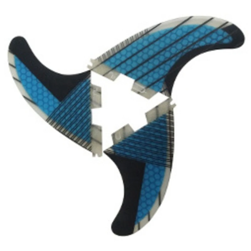 G5 Surf Fins Three-Piece Surfboard Accessory Honeycomb Rudder For FCS2 Surfboard Base Blue