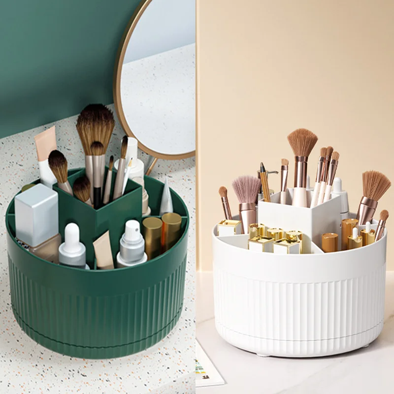 

Makeup Storage Box Desktop Makeup Organizer Cosmetic Brush Holder Lipstick Eyebrow Pencil Holder Jewelry Container 360° Rotating