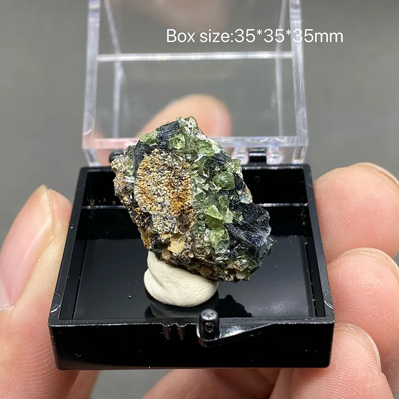 

100% Natural green big Ludlamite mineral specimen stones and crystals quartz gemstones Home decor Box size:35*35*35mm