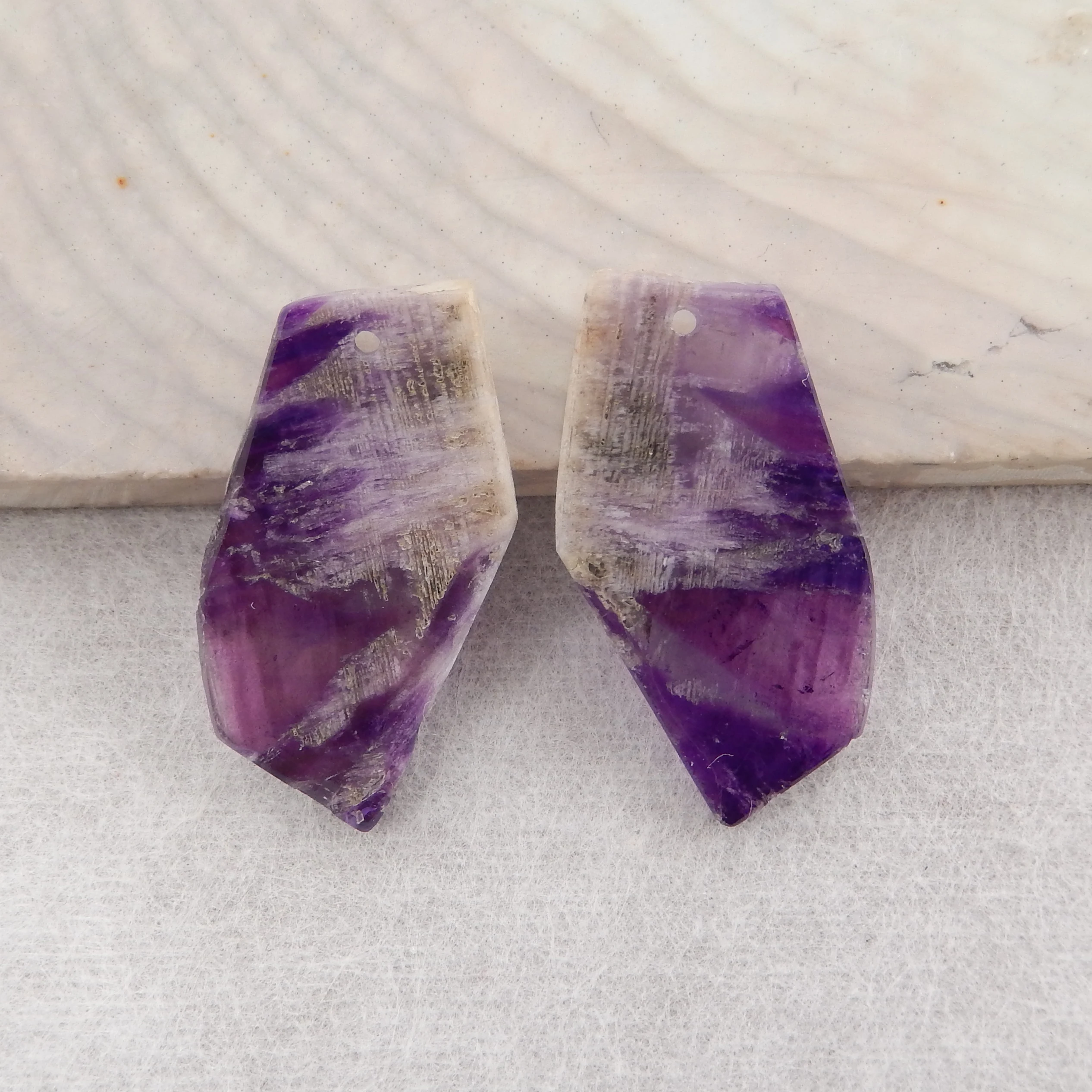 

Natural Amethyst Nugget Earrings For Women,Simple Fashion Handmade DIY Jewelry Gemstone Gift