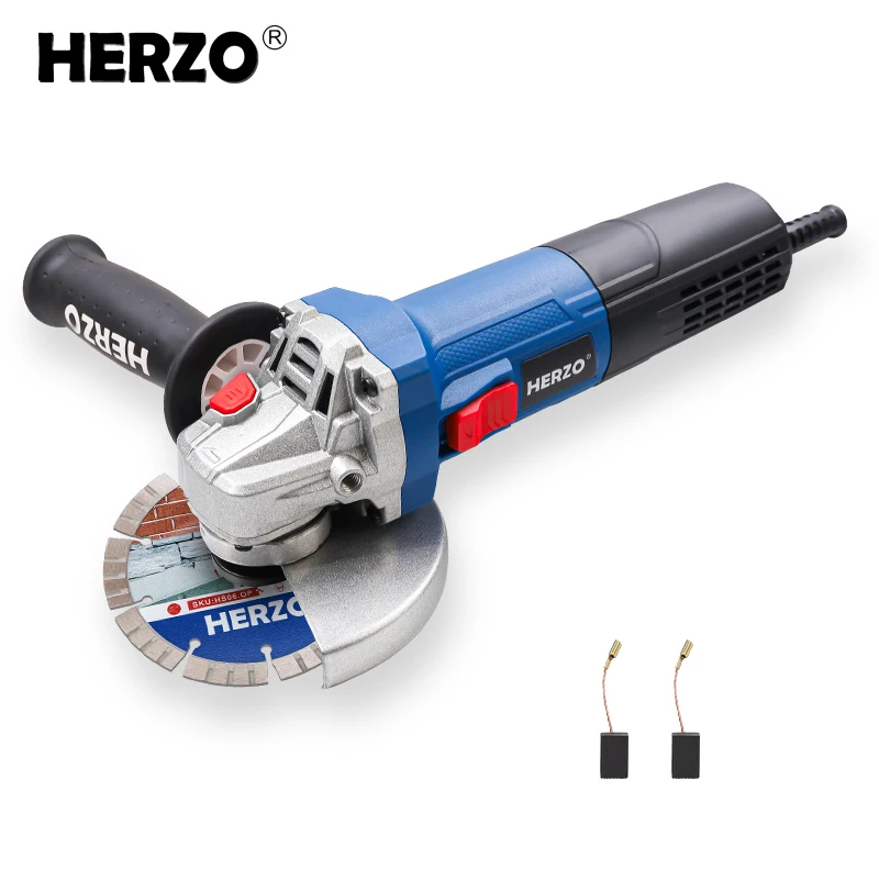 HERZO 850W Mini Electric Angle Grinder 125MM For Cutting And Grinding Machine with Speed Control Sharpening Machine 220V HAG45X