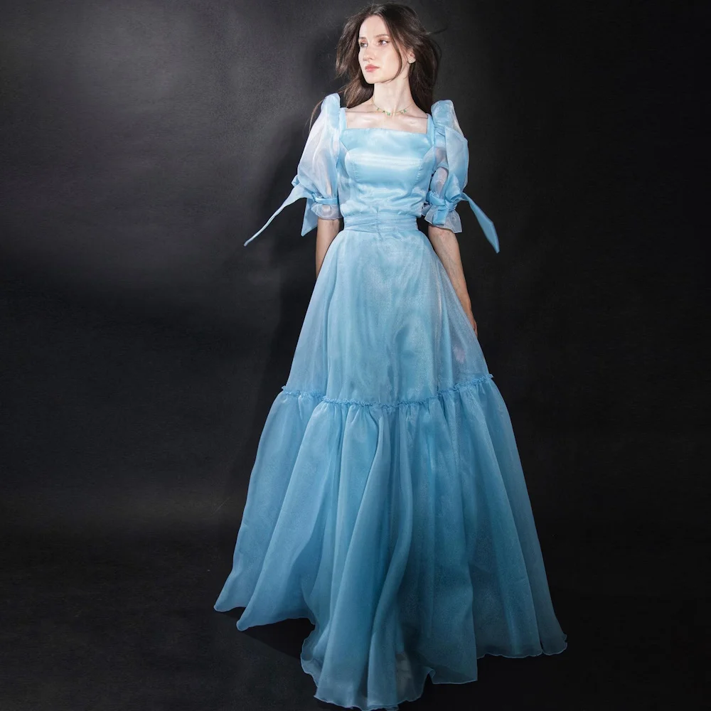 

Mignon Chiffon Square Neckline A-line Prom Gown Cap-straps Ruffle Evening Floor-length Formal Elegant Party Dress for Women 2023