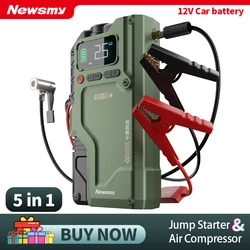 Newsmy Jump Starter with Air Compressor Power Bank Portable Battery Car Booster Starting Device Car Accessories Tire Inflator