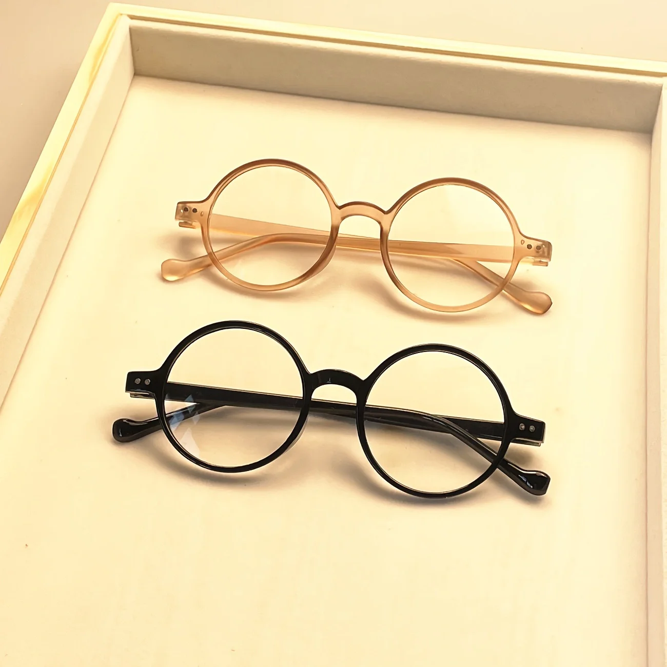 3 عبوات من نظارات القراءة المستديرة غير الطبية المضادة للضوء الأزرق - إطار PC لطيف كامل الحواف مع عدسات من البولي كربونات الشفافة #2