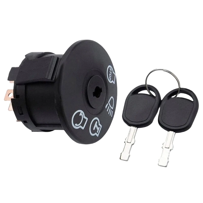 Easy Install 5 Pin Lawn Mower Ignition Switches with Key 3 Positions Mower Ignition Key Switches Temperature Resistant