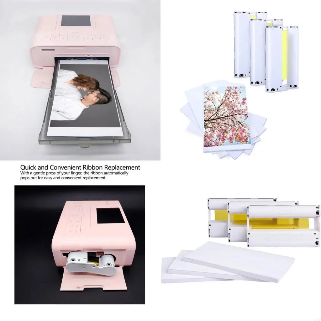 

4X7E Thermal Sublimations Printer Photo Paper and Cartridge Set for CP1300 CP1200