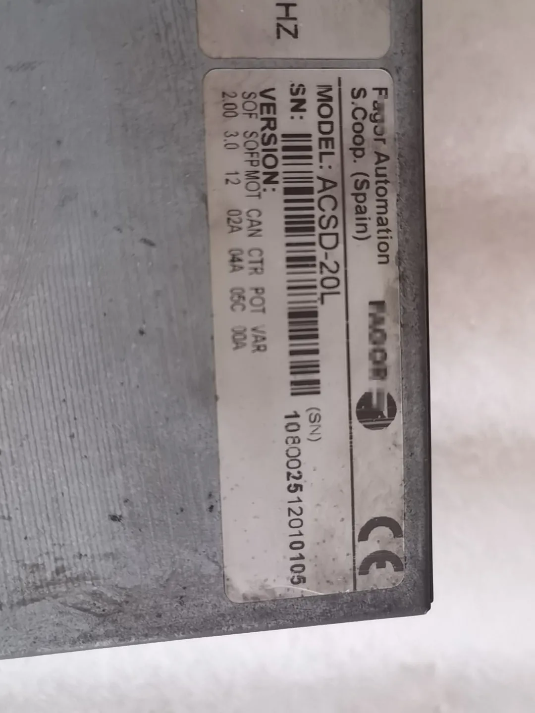 محرك سيرفو ACSD-16H ACSD-20L لـ Fagor