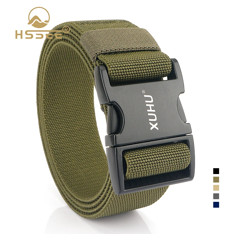 New 170g Elastic Belt for Men Aluminum Buckle Quick Release Tactical Outdoor Belt Military Casual Waistband Girdles Male Gift