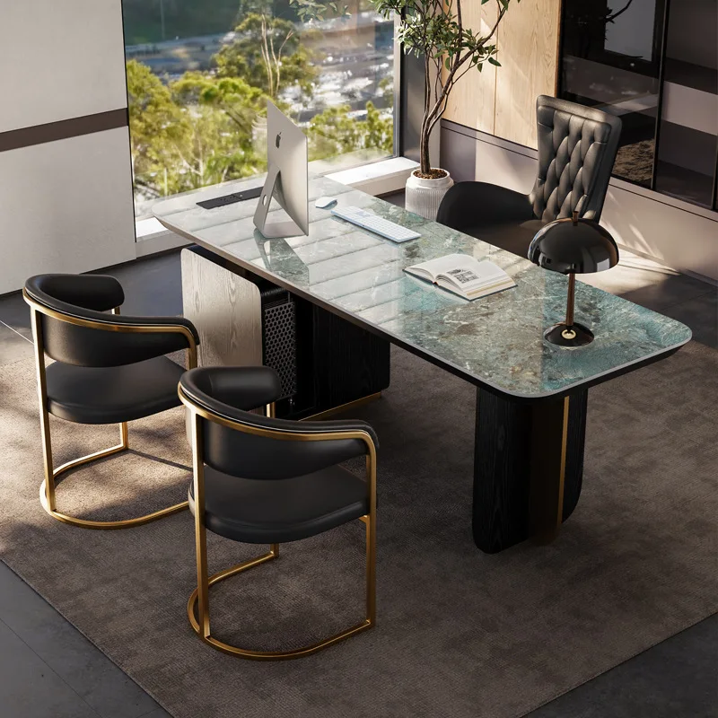 

High end slate table, light luxury modern home desk, boss computer desk