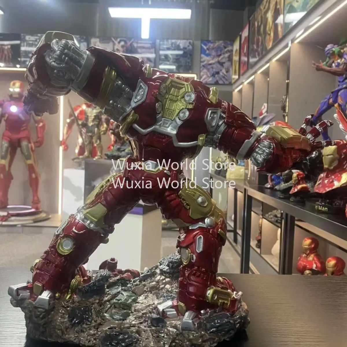 35cm 아이언맨 헐크버스터 피규어 마블 애니메이션 피규어 컬렉션 레진 모델 데스크탑 장식품 어린이를위한 최고의 선물