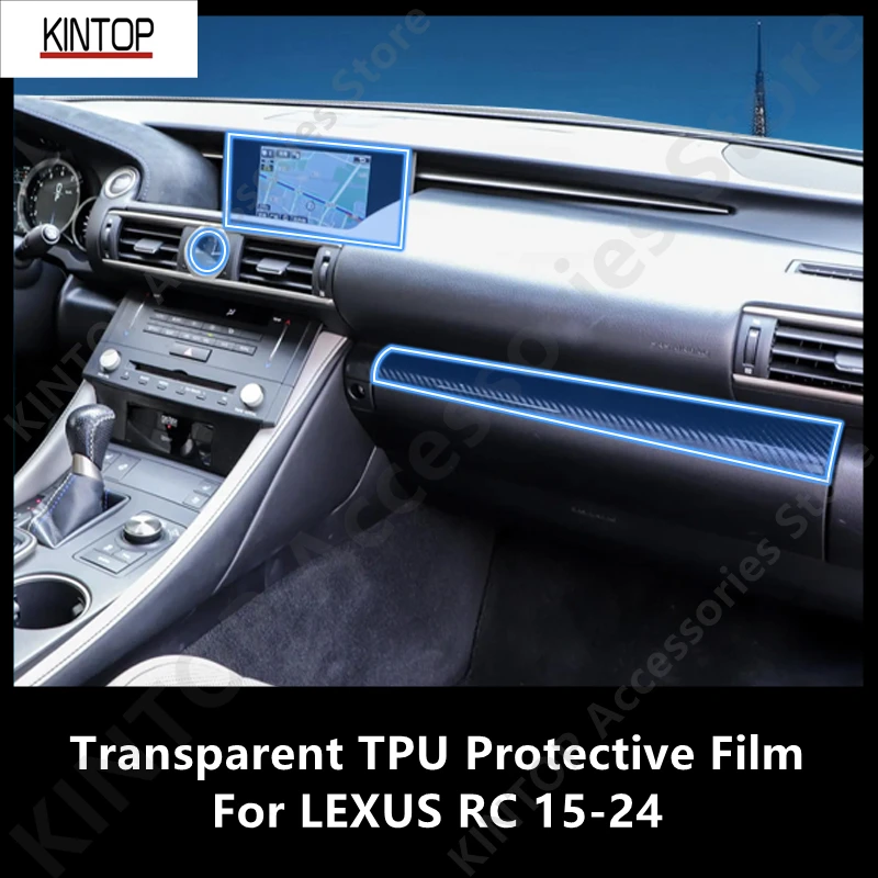 

For LEXUS RC 15-24 Car Interior Center Console Transparent TPU Protective Film Anti-scratch Repair Film Accessories Refit