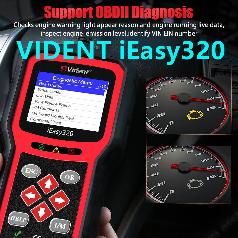 

Best quality VIDENT iEasy320 OBDII/EOBD+CAN Code Reader Works with Most 1996 and Newer OBDII& CAN Compliant Cars