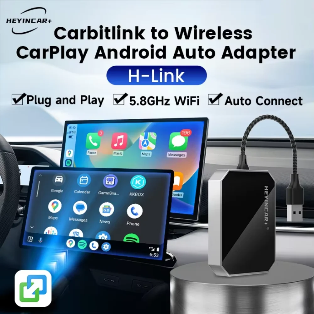 

НОВЫЙ Адаптер HEYINCAR Carbitlink Phonelink для беспроводного CarPlay и Android Auto для DongFeng Forthing T5 EVO Aeolus Shine GS Max Huge
